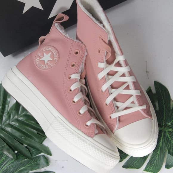 Converse Shoes - NEW Converse High Top LEather Platform Chunky Sneaker Shoes A04256c